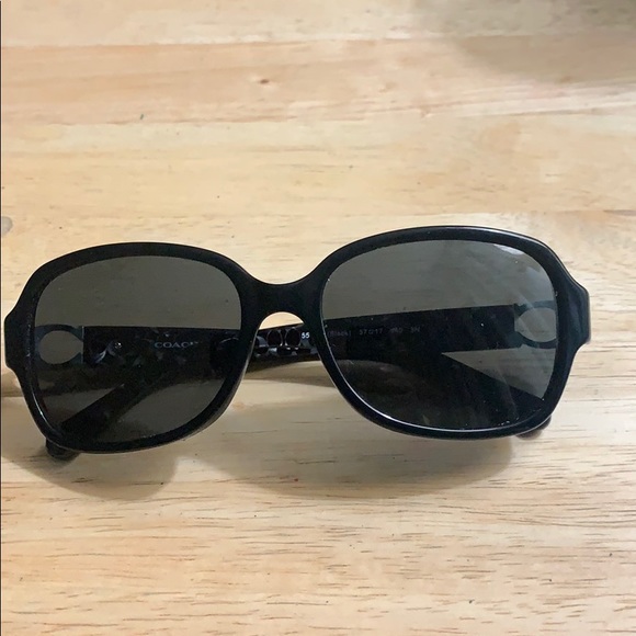 COACH WOMENS ACETATE NON POLARIZED BLK/GRAY NWT - Picture 4 of 7